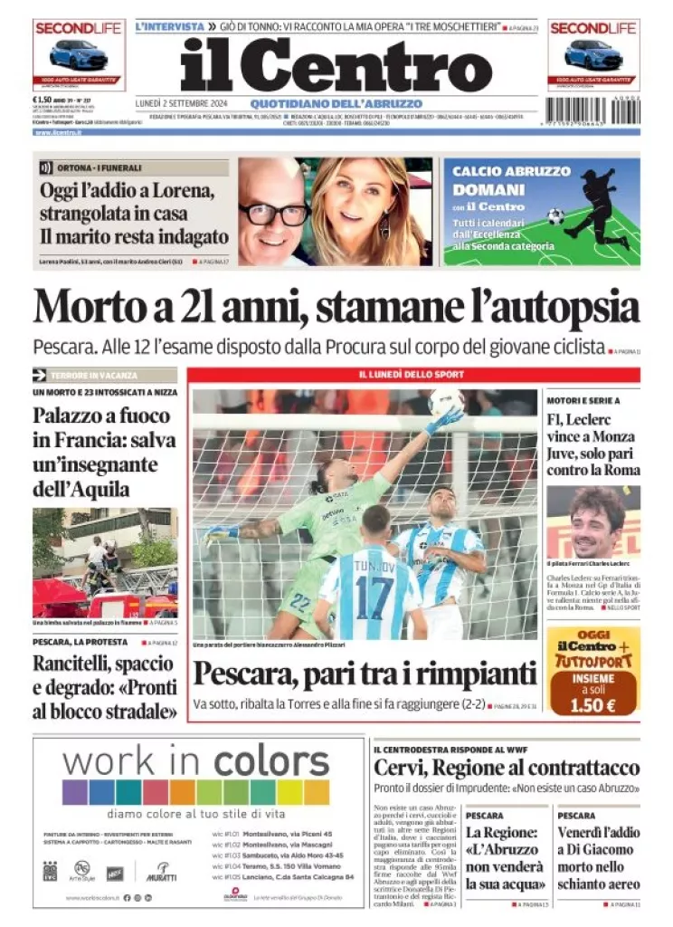 Prima-pagina-il centro-oggi-edizione-del-2024-09-02